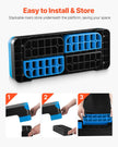 VEVOR Aerobic Exercise Step Platform Adjustable Workout Stepper 4 Riser Blue
