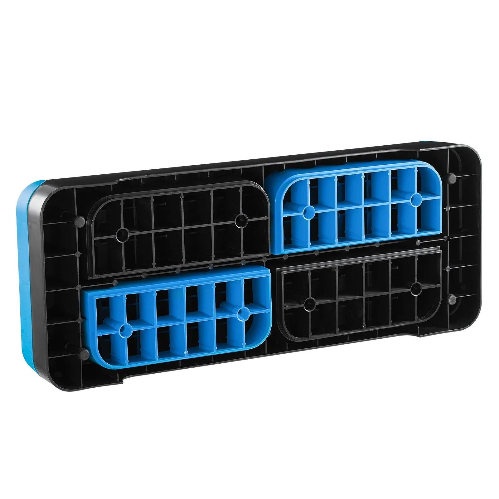 VEVOR Aerobic Exercise Step Platform Adjustable Workout Stepper 4 Riser Blue