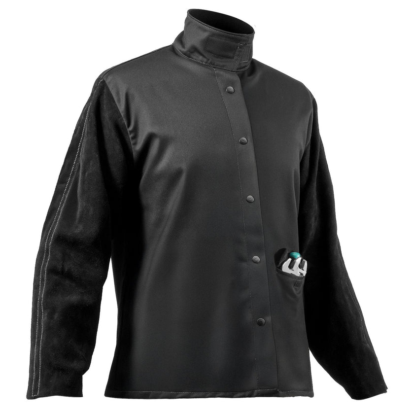 VEVOR FR Welding Jacket M Size Heavy Duty Cowhide Leather & 9oz FR Cotton