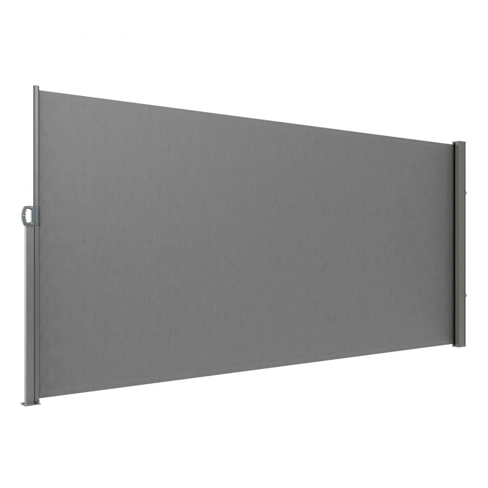 VEVOR Retractable Side Awning, 71''x 138'' Outdoor Privacy Screen, 180g Polyester Water-proof Retractable Patio Screen, UV 30+ Room Divider Wind Screen for Patio, Backyard, Balcony, Gray