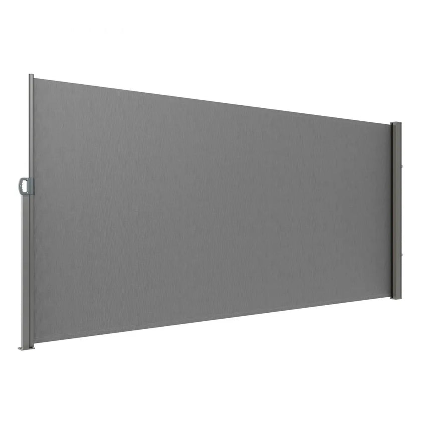 VEVOR Retractable Side Awning, 71''x 138'' Outdoor Privacy Screen, 180g Polyester Water-proof Retractable Patio Screen, UV 30+ Room Divider Wind Screen for Patio, Backyard, Balcony, Gray