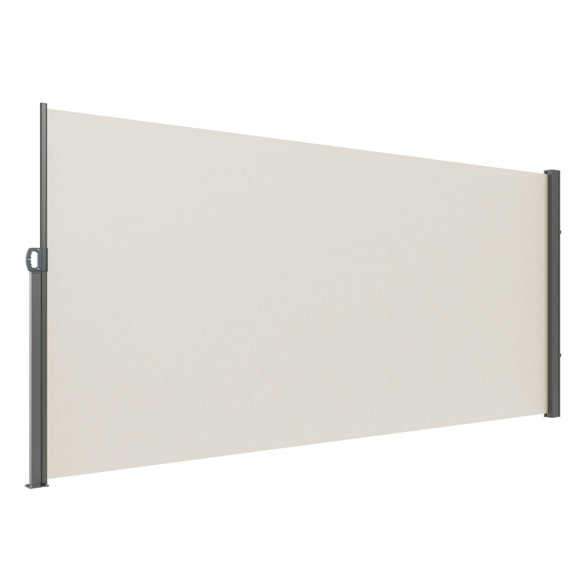 VEVOR Retractable Side Awning, 71''x 138'' Outdoor Privacy Screen, 180g Polyester Water-proof Retractable Patio Screen, UV 30+ Room Divider Wind Screen for Patio, Backyard, Balcony, Beige