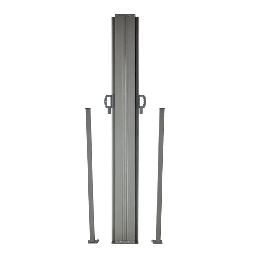 VEVOR Retractable Side Awning, 79''x 236'' Outdoor Privacy Screen, 180g Polyester Water-proof Retractable Patio Screen, UV 30+ Room Divider Wind Screen for Patio, Backyard, Balcony, Gray