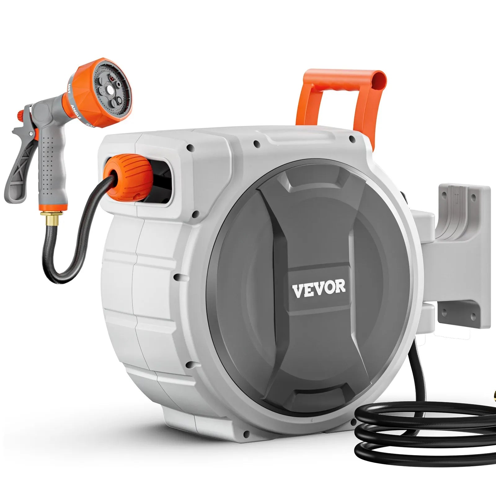 VEVOR Retractable Garden Hose Reel 1/2 in x 84 ft Wall Mounted Garden Hose Reel