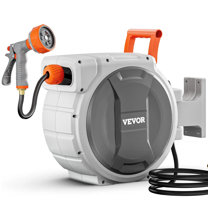 VEVOR Retractable Garden Hose Reel 1/2 in x 84 ft Wall Mounted Garden Hose Reel