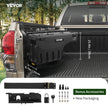 VEVOR Truck Bed Storage Box, Lockable Lid, Waterproof ABS Wheel Well Tool Box 6.6 Gal/20 L with Password Padlock, Compatible with Tundra 2007-2021, Driver Side, Black