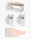 3-Piece Farmhouse Coffee Table Set with 2 End Tables & Built-In Charging Station