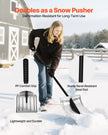 VEVOR Snow Shovel for Driveway, 16 in Wide Aluminum Alloy Snow Shovel, Non Slip Grip, Large Capacity Snowplow Shovels, Detachable & Lightweight Snows Removal Tool for Garden Car Camping Outdoors