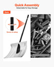 VEVOR Snow Shovel for Driveway, 16 in Wide Aluminum Alloy Snow Shovel, Non Slip Grip, Large Capacity Snowplow Shovels, Detachable & Lightweight Snows Removal Tool for Garden Car Camping Outdoors