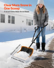 VEVOR Snow Shovel for Driveway, 18 in Wide Plastic Snow Shovel with Assist D-shaped Handles, Non Slip Grip, Large Capacity Snowplow Shovels, Lightweight Snows Removal Tool for Garden Car Camping