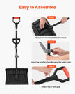 VEVOR Snow Shovel for Driveway, 18 in Wide Plastic Snow Shovel with Assist D-shaped Handles, Non Slip Grip, Large Capacity Snowplow Shovels, Lightweight Snows Removal Tool for Garden Car Camping