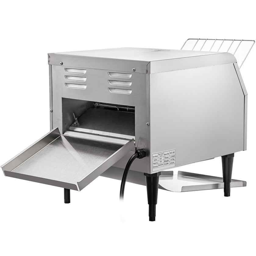VEVOR Commercial Conveyor Toaster 2200W, Electric Heavy Duty Stainless Steel 300PCS/Hour, Commercial Bread Toaster Sliver 110V for Restaurant Breakfast
