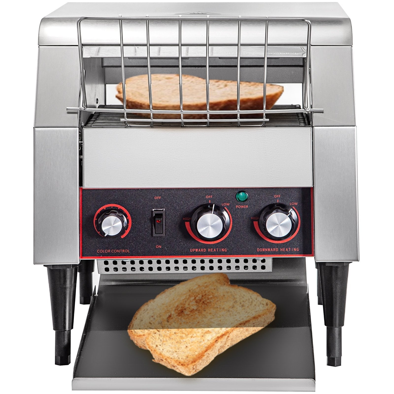 VEVOR Commercial Conveyor Toaster 2200W, Electric Heavy Duty Stainless Steel 300PCS/Hour, Commercial Bread Toaster Sliver 110V for Restaurant Breakfast