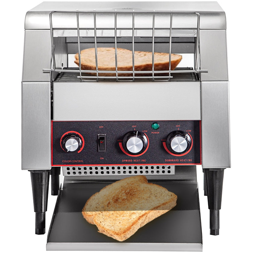 VEVOR Commercial Conveyor Toaster 2200W, Electric Heavy Duty Stainless Steel 300PCS/Hour, Commercial Bread Toaster Sliver 110V for Restaurant Breakfast