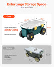 VEVOR Rolling Garden Cart with Seat 276 lbs Garden Scooter Storage Bin & Seat
