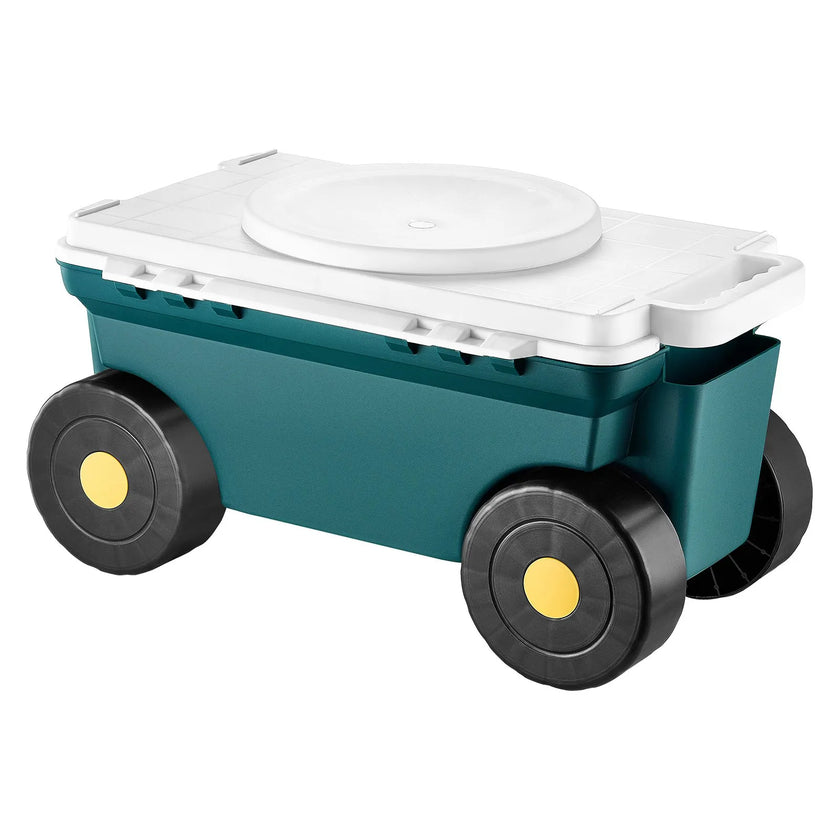 VEVOR Rolling Garden Cart with Seat 276 lbs Garden Scooter Storage Bin & Seat