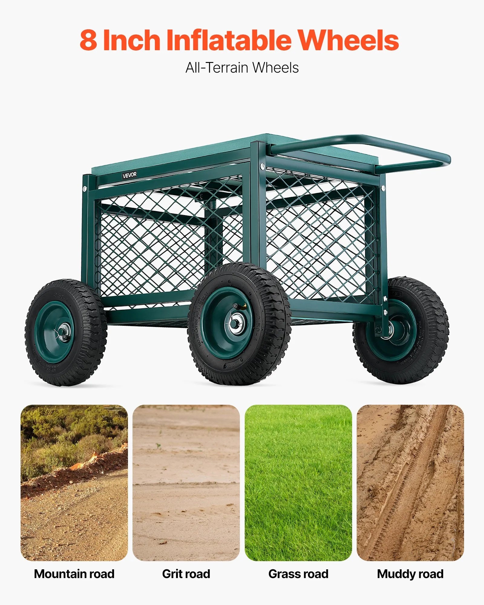 VEVOR Rolling Garden Seat with Wheels 400LB Heavy Duty Garden Cart with Storage