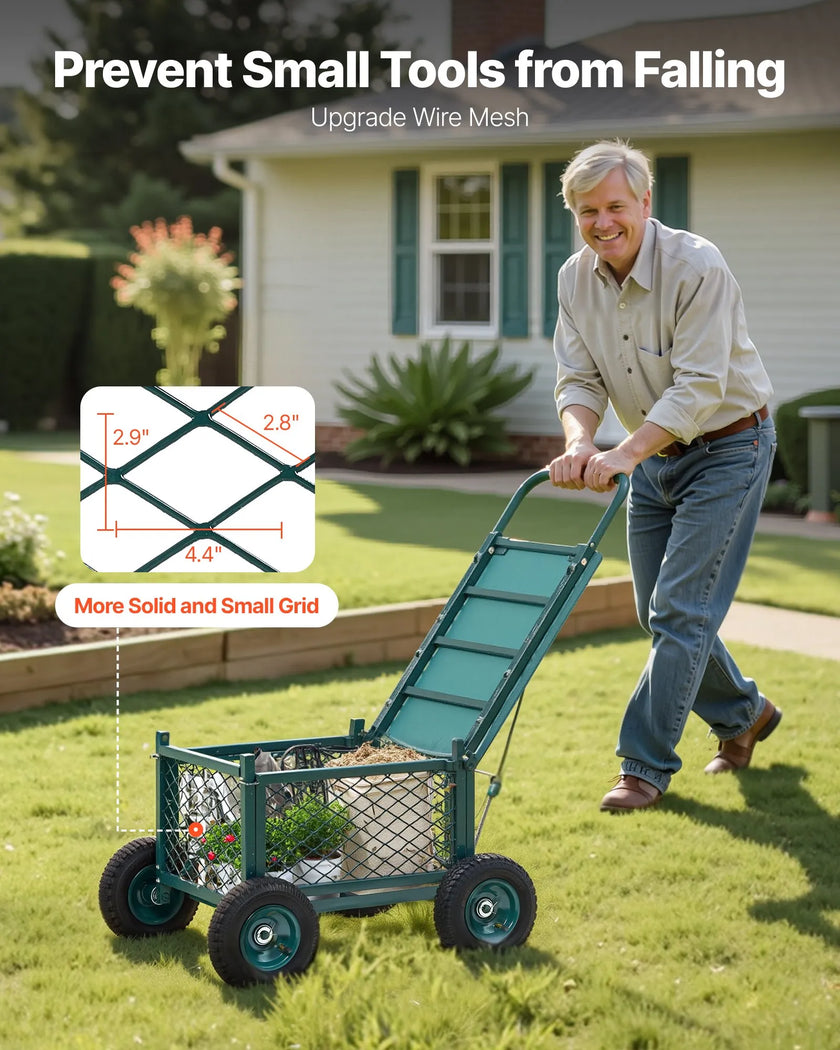 VEVOR Rolling Garden Seat with Wheels 400LB Heavy Duty Garden Cart with Storage