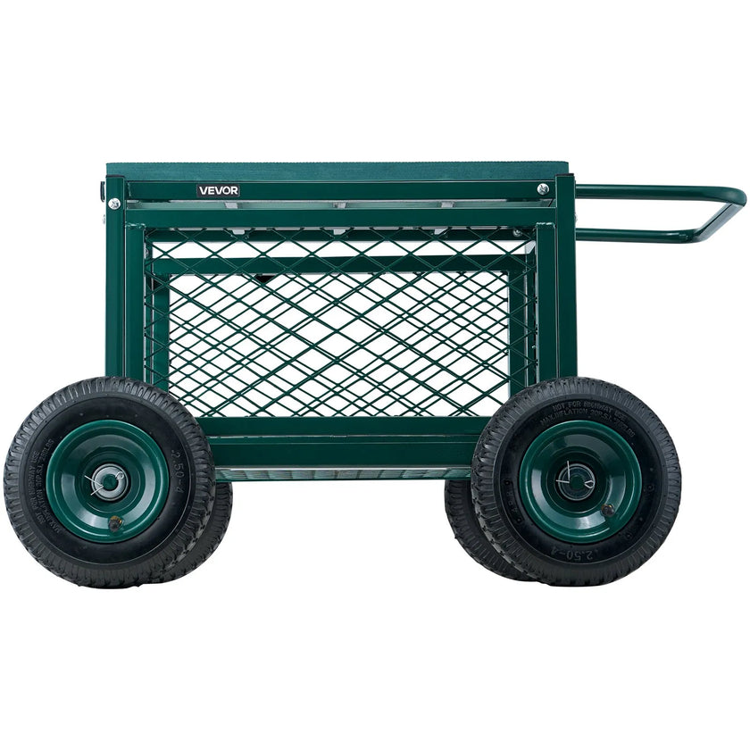 VEVOR Rolling Garden Seat with Wheels 400LB Heavy Duty Garden Cart with Storage