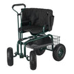 VEVOR Rolling Garden Cart with Swivel Seat Wheels Extendable Handle Storage Box
