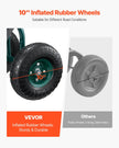 VEVOR Rolling Garden Cart with Swivel Seat All-Terrain Wheels Tool Tray 300lbs
