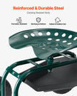VEVOR Rolling Garden Cart with Swivel Seat All-Terrain Wheels Tool Tray 300lbs