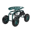 VEVOR Rolling Garden Cart with Swivel Seat All-Terrain Wheels Tool Tray 300lbs