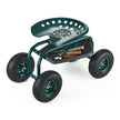 VEVOR Rolling Garden Cart with Swivel Seat All-Terrain Wheels Tool Tray 300lbs