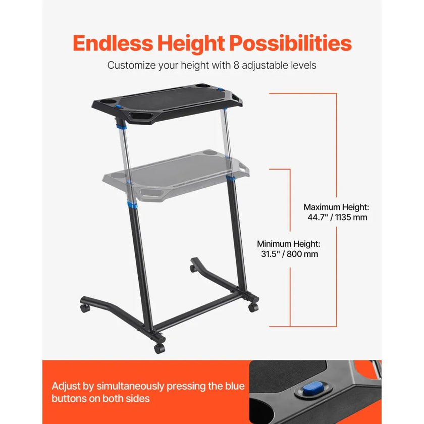 Cycling Desk – Adjustable Mobile Bike & Treadmill Workstation with Wheels
