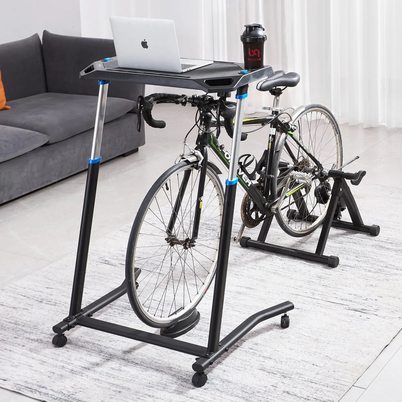 Cycling Desk – Adjustable Mobile Bike & Treadmill Workstation with Wheels