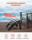 VEVOR Adirondack Ottoman 18.7L x 19.7W x 13H Inch HDPE Folding Footrest Black