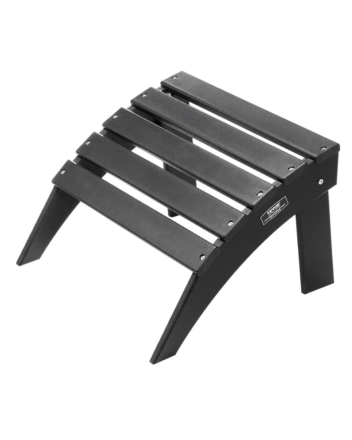 VEVOR Adirondack Ottoman 18.7L x 19.7W x 13H Inch HDPE Folding Footrest Black