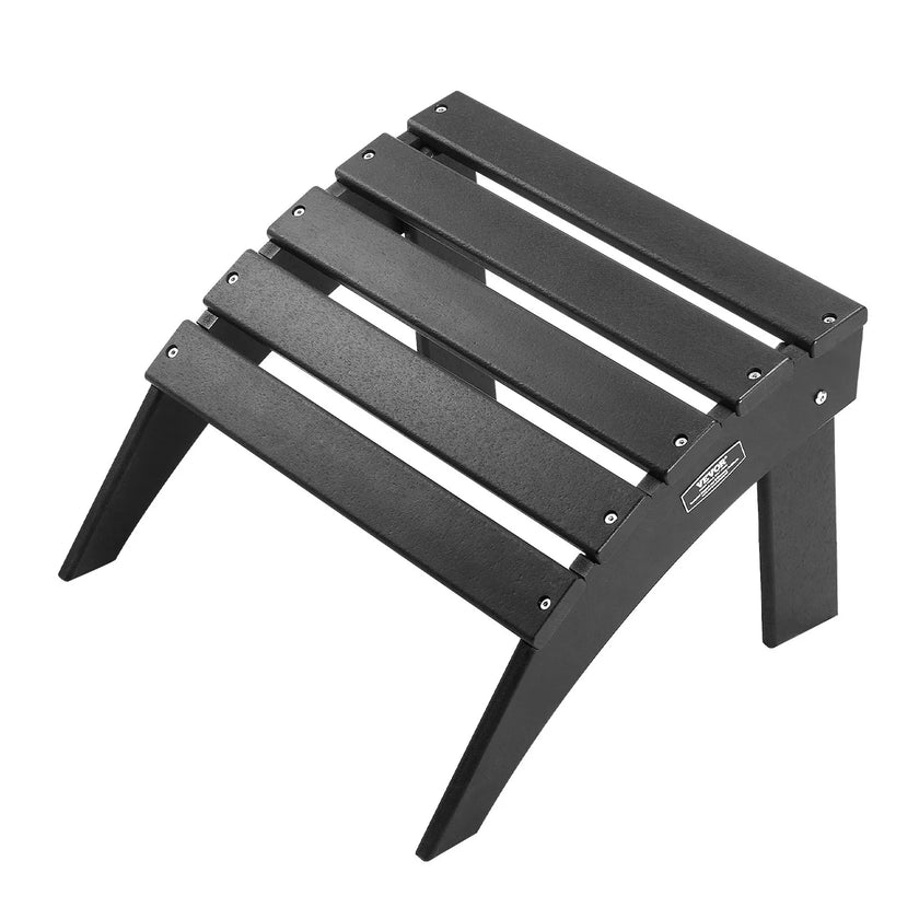 VEVOR Adirondack Ottoman 18.7L x 19.7W x 13H Inch HDPE Folding Footrest Black