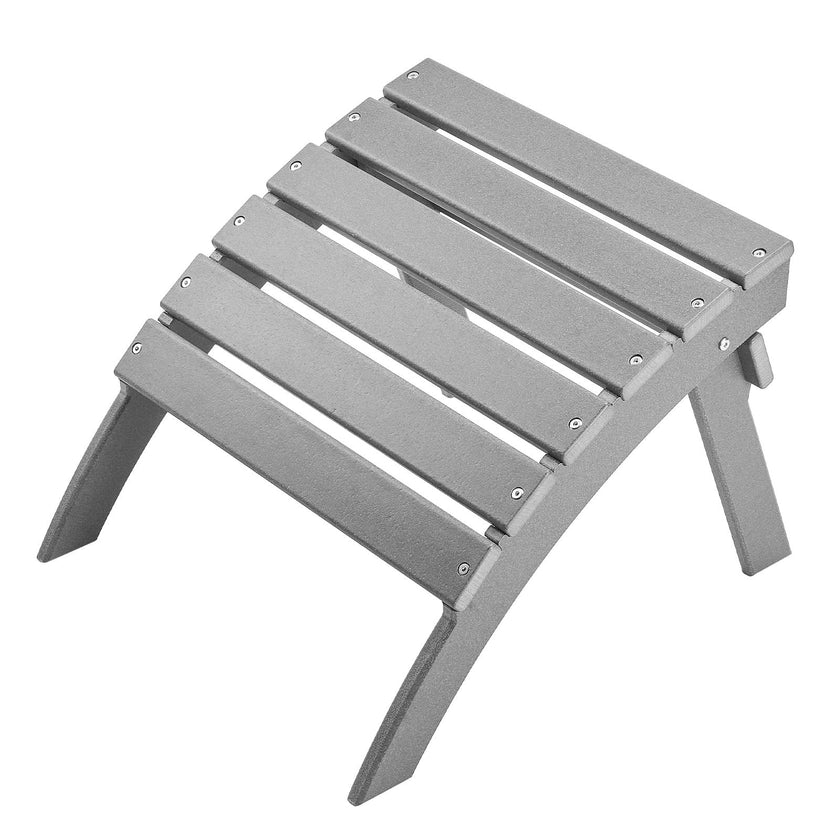 VEVOR Adirondack Ottoman 21.5L x 18.9W x 14.8H Inch HDPE Folding Footrest Gray