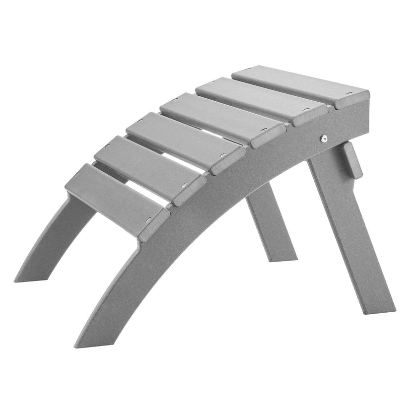 VEVOR Adirondack Ottoman 21.5L x 18.9W x 14.8H Inch HDPE Folding Footrest Gray