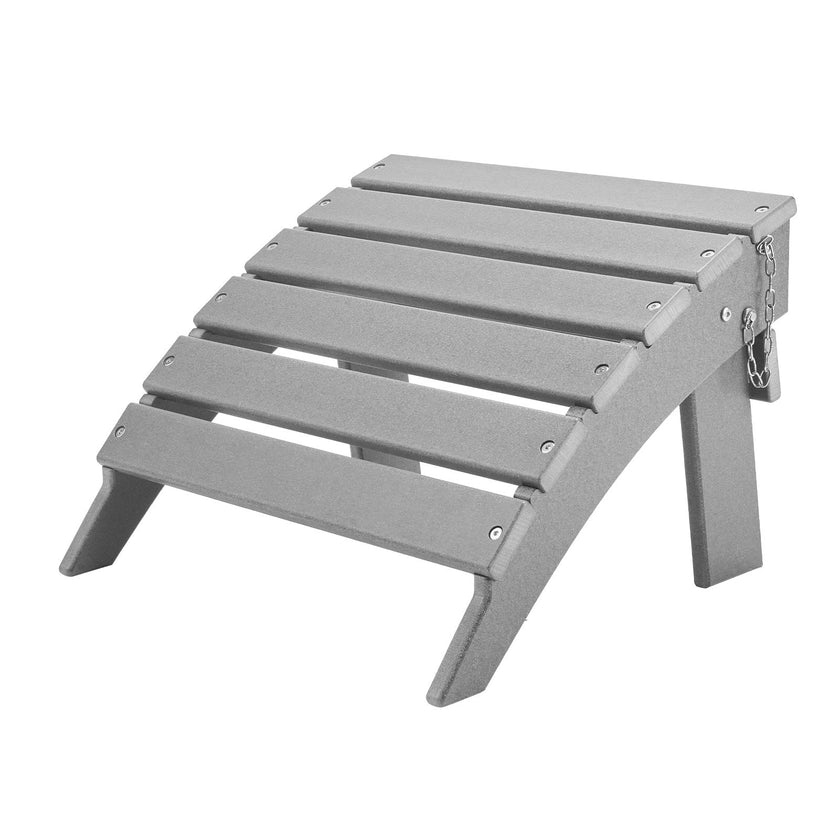 VEVOR Adirondack Ottoman 16.9L x 18.9W x 13H Inch HDPE Folding Footrest Gray
