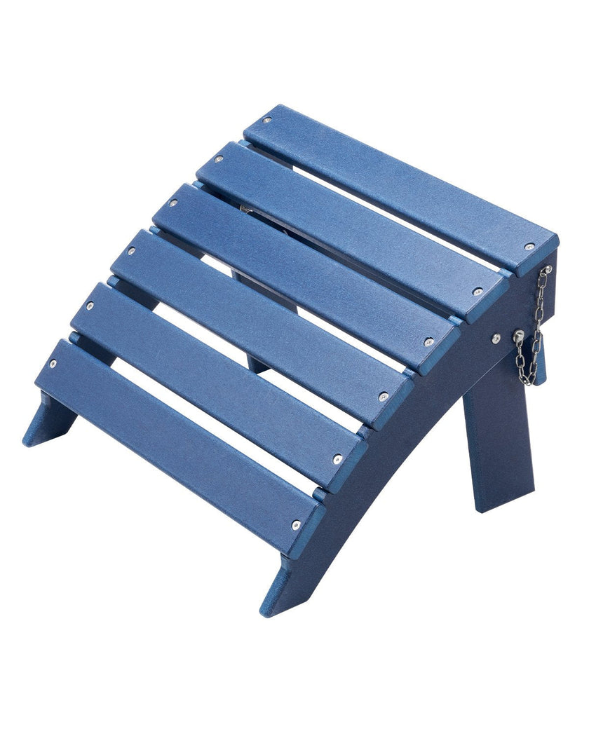 VEVOR Adirondack Ottoman 15.7L x 18.9W x 13H Inch HDPE Folding Footrest Blue