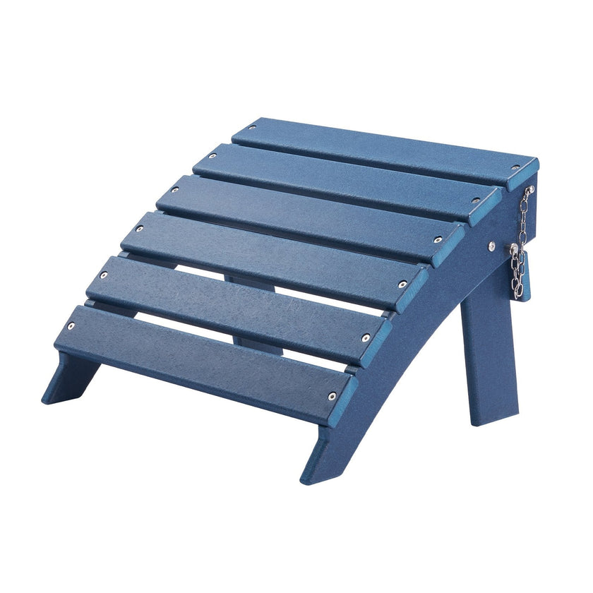 VEVOR Adirondack Ottoman 15.7L x 18.9W x 13H Inch HDPE Folding Footrest Blue