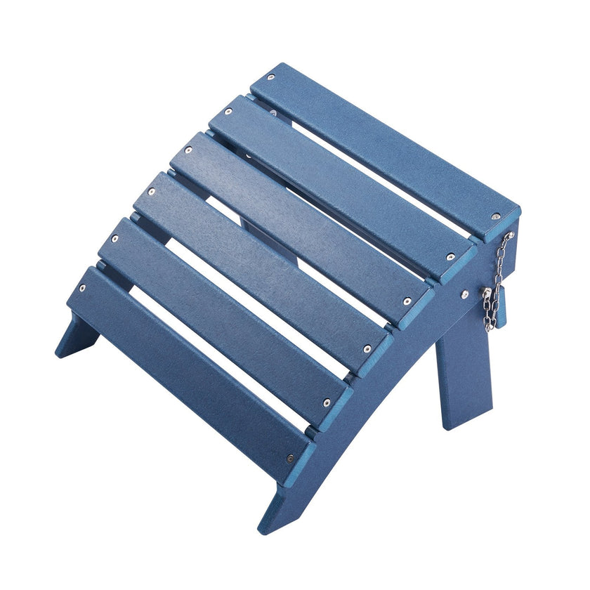 VEVOR Adirondack Ottoman 15.7L x 18.9W x 13H Inch HDPE Folding Footrest Blue
