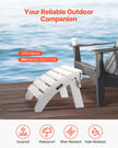 VEVOR Adirondack Ottoman 17.7L x 19.7W x 13.8H Inch HDPE Folding Footrest White