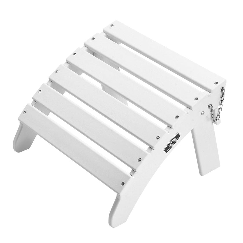 VEVOR Adirondack Ottoman 17.7L x 19.7W x 13.8H Inch HDPE Folding Footrest White