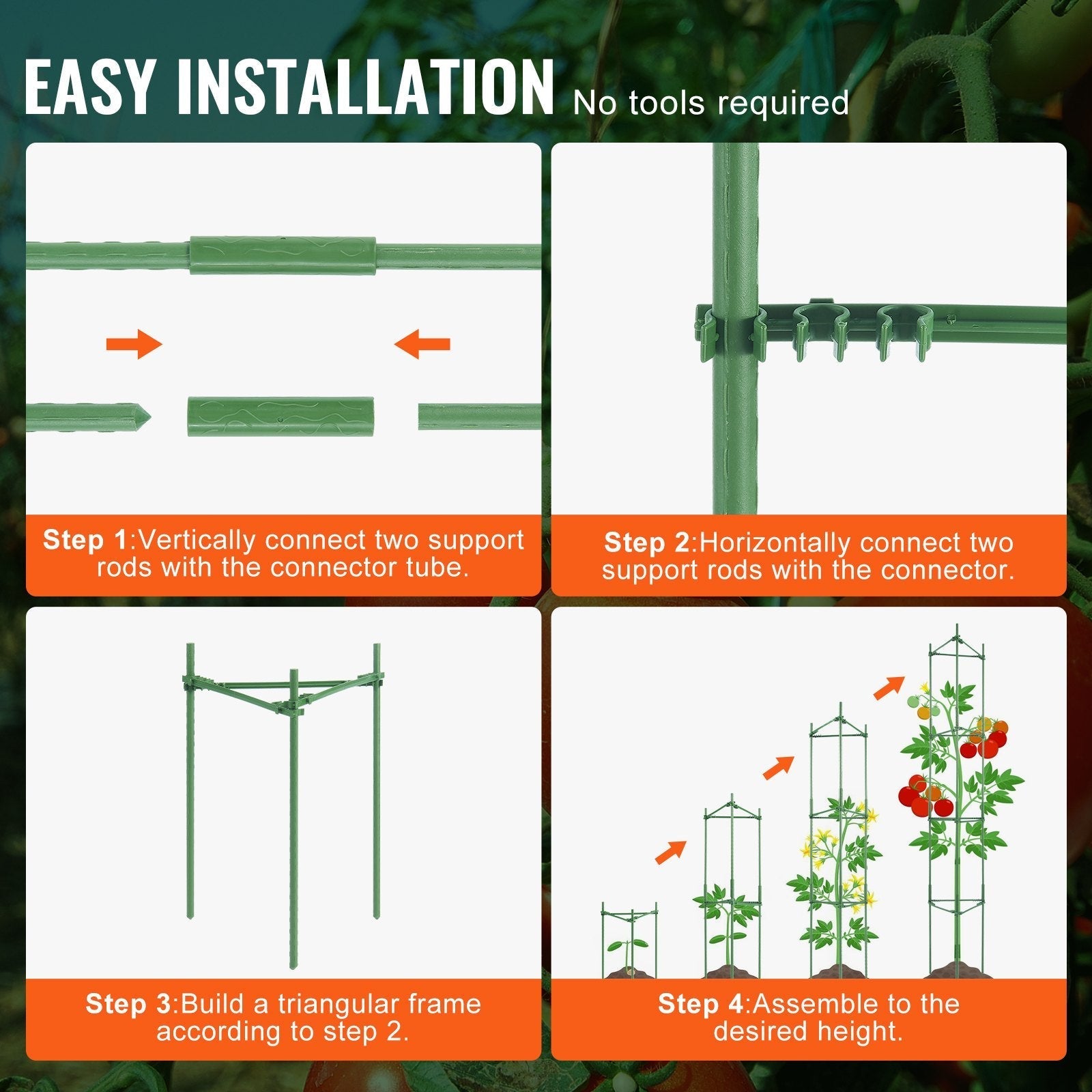 VEVOR 4 Packs Tomato Cages for Garden 63