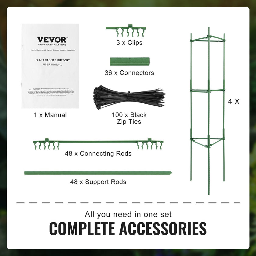 VEVOR 4 Packs Tomato Cages for Garden 63