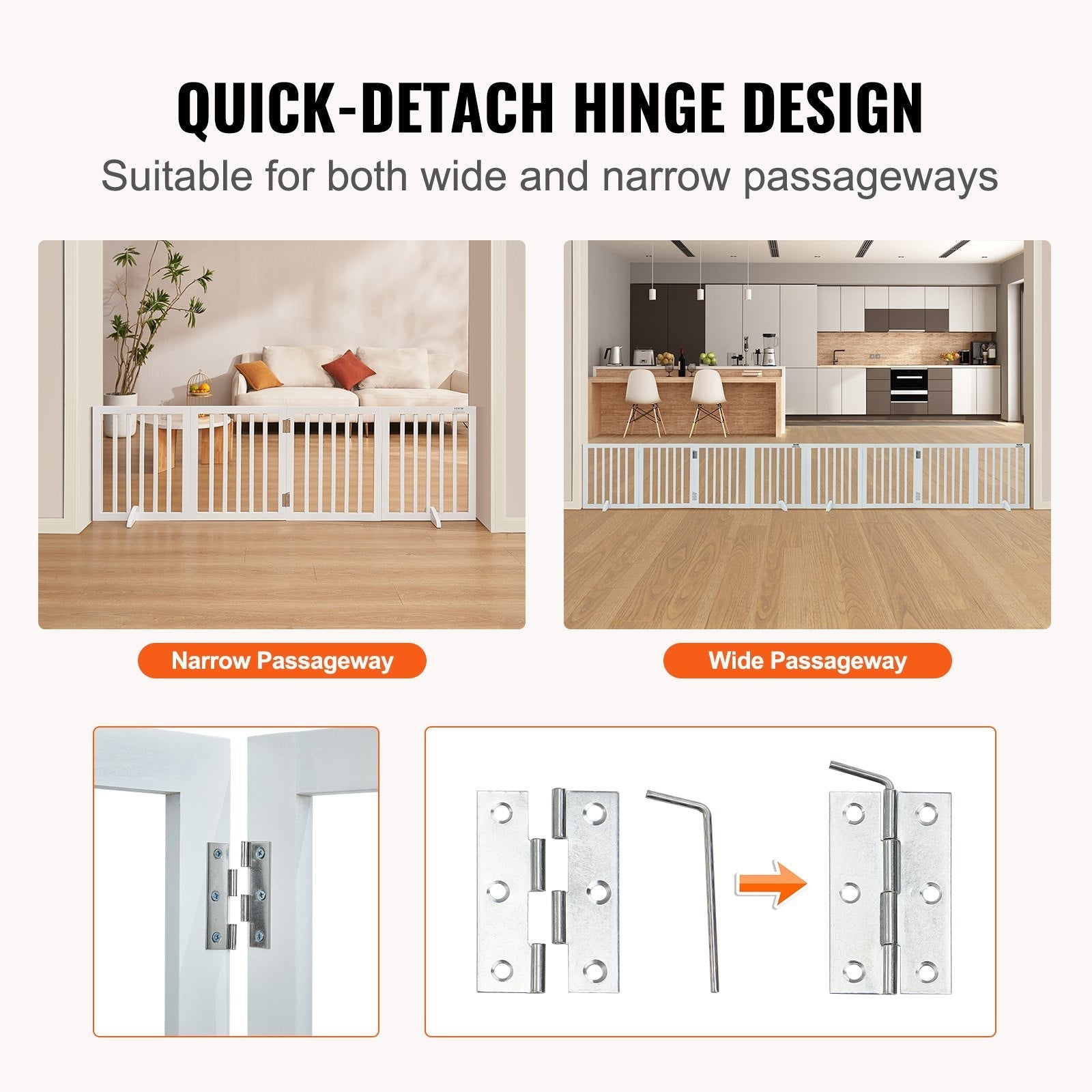 VEVOR Free Standing Dog Gate, 24
