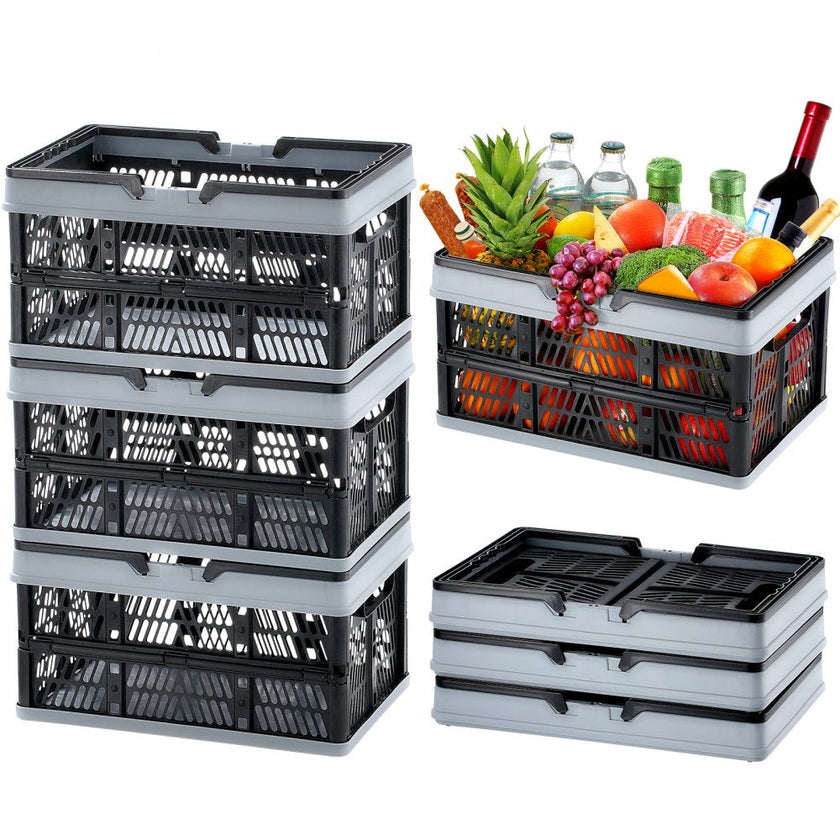 VEVOR Foldable Shopping Basket Portable Grocery Basket 3PCS 16L with Handle