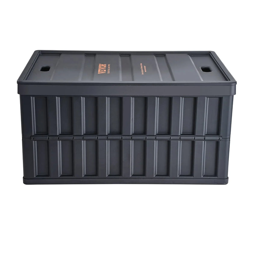 VEVOR Collapsible Storage Bins with Lids, 65L 3 Packs, Folding Plastic Stackable Utility Crates with Handles, Large Heavy Duty Containers for Clothes, Toys, Books, Snack, Shoes, and Grocery Organizing