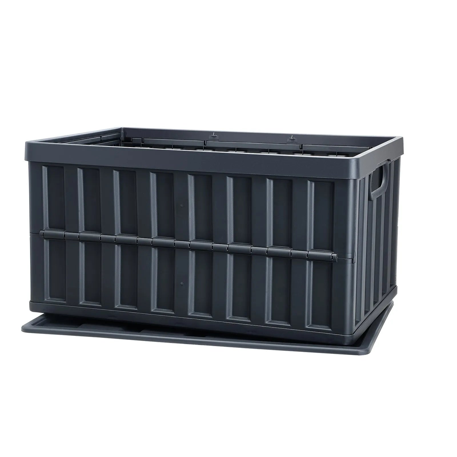 VEVOR Collapsible Storage Bins with Lids, 65L 3 Packs, Folding Plastic Stackable Utility Crates with Handles, Large Heavy Duty Containers for Clothes, Toys, Books, Snack, Shoes, and Grocery Organizing