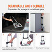VEVOR Folding Hand Truck, 176 lbs Load Capacity, Aluminum Portable Cart, Convertible Hand Truck and Dolly with Telescoping Handle and Rubber Wheels, Ultra Lightweight Super Strong for Moving Warehouse