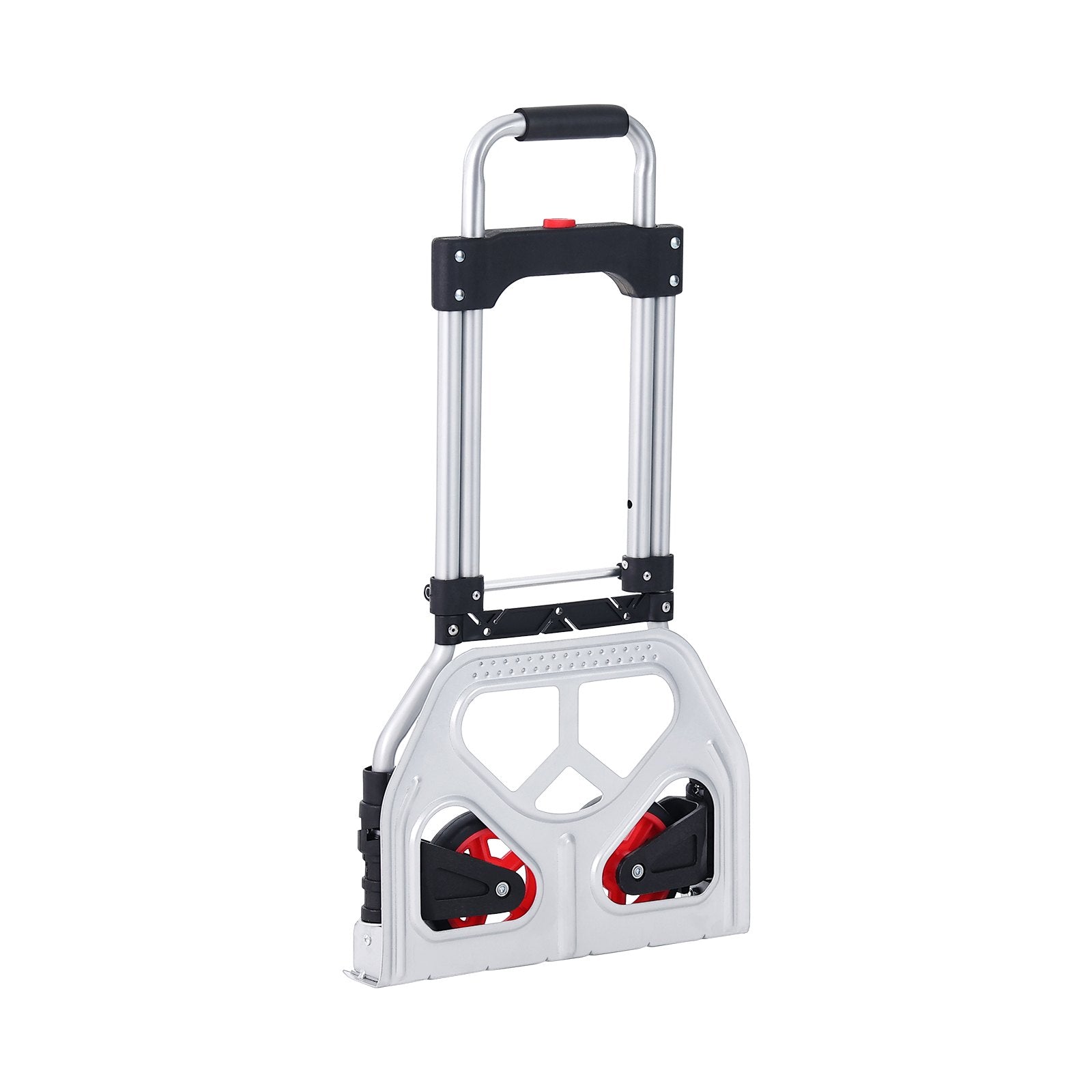 VEVOR Folding Hand Truck, 176 lbs Load Capacity, Aluminum Portable Cart, Convertible Hand Truck and Dolly with Telescoping Handle and Rubber Wheels, Ultra Lightweight Super Strong for Moving Warehouse