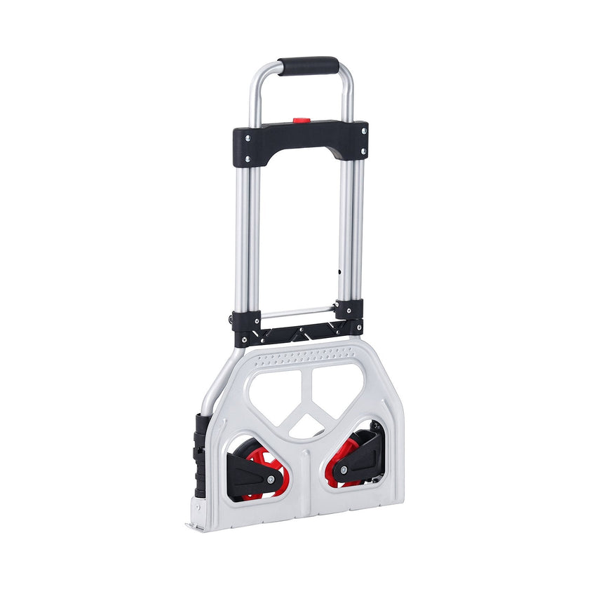 VEVOR Folding Hand Truck, 176 lbs Load Capacity, Aluminum Portable Cart, Convertible Hand Truck and Dolly with Telescoping Handle and Rubber Wheels, Ultra Lightweight Super Strong for Moving Warehouse